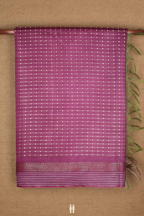 Semi Raw Silk Saree In Grape Purple With Allover Design