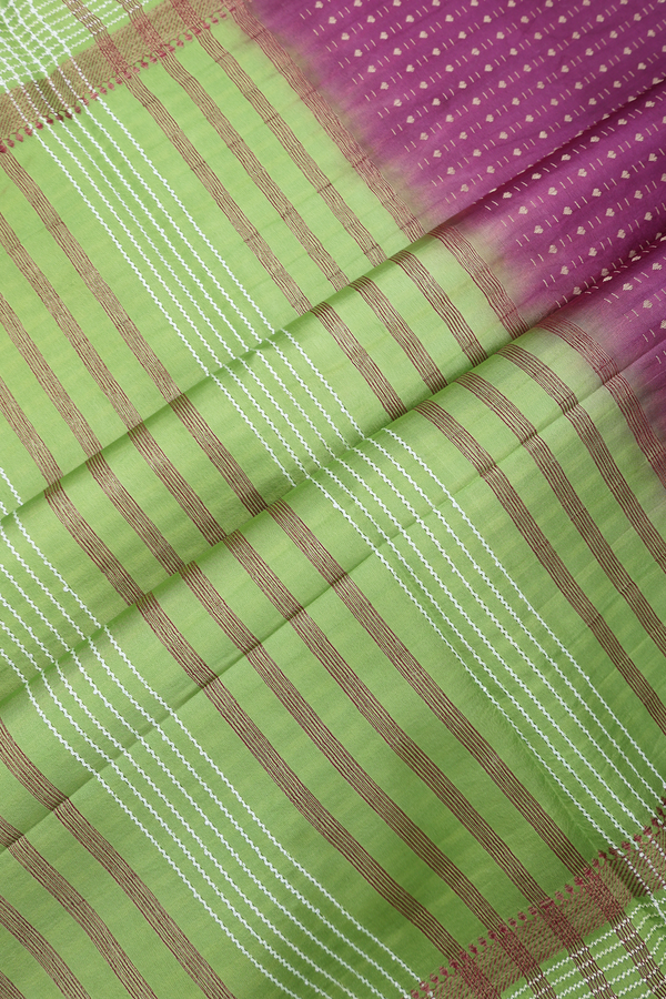 Semi Raw Silk Saree In Grape Purple With Allover Design