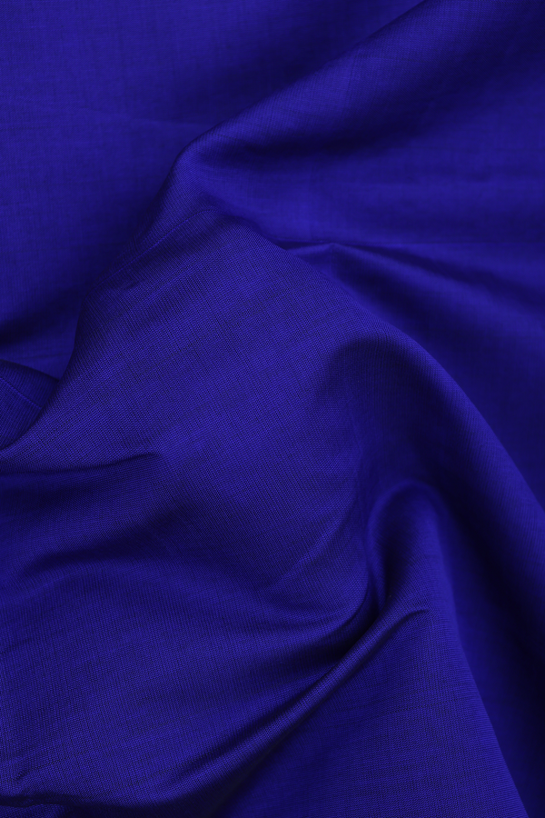 Semi Silk Cotton Saree In Royal Blue With Zari Border