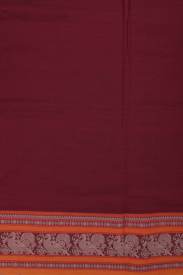 Semi Silk Cotton Saree In Blue With Peacock Border