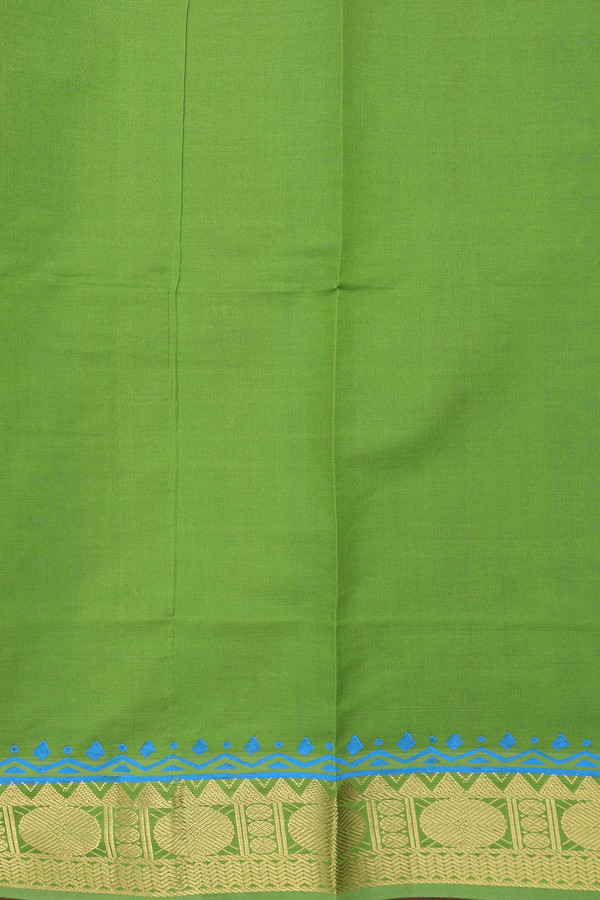 Semi Silk Cotton Saree In Blue With Printed Buttas