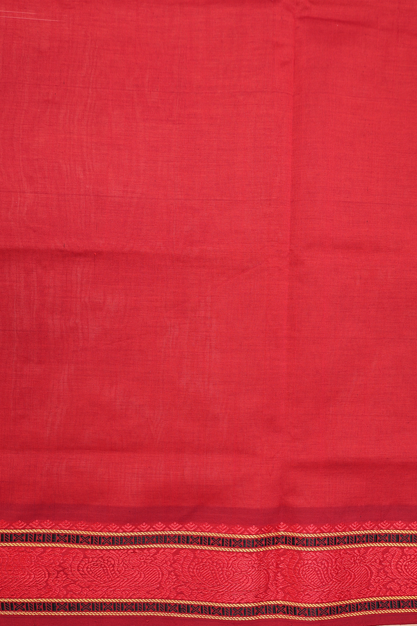 Semi Silk Cotton Saree In Brown With Paisley Buttas