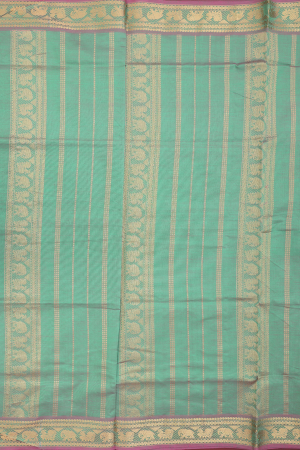 Semi Silk Cotton Saree In Dual Tone With Zari Border