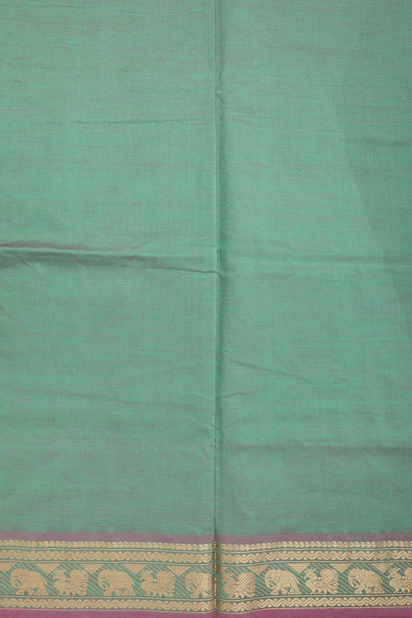 Semi Silk Cotton Saree In Dual Tone With Zari Border