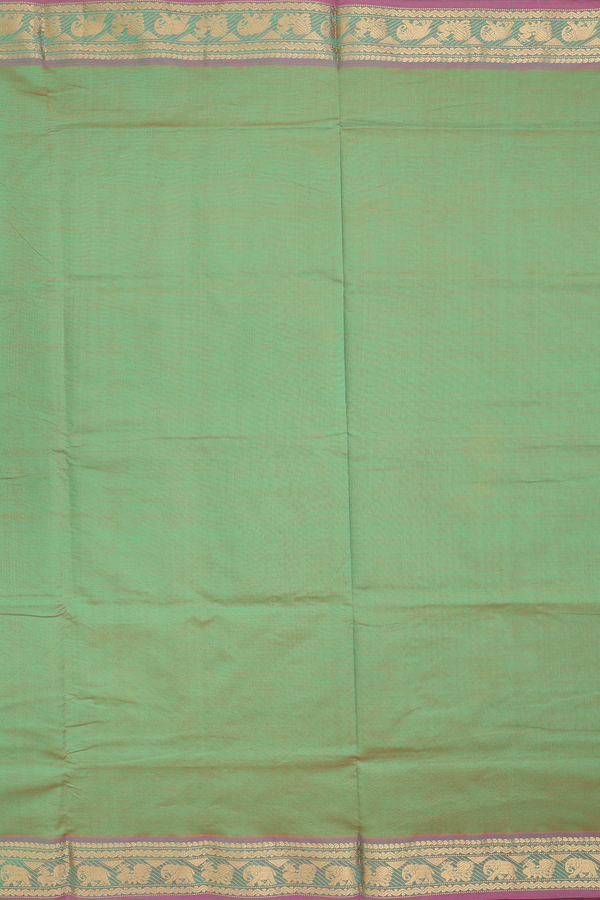 Semi Silk Cotton Saree In Dual Tone With Zari Border