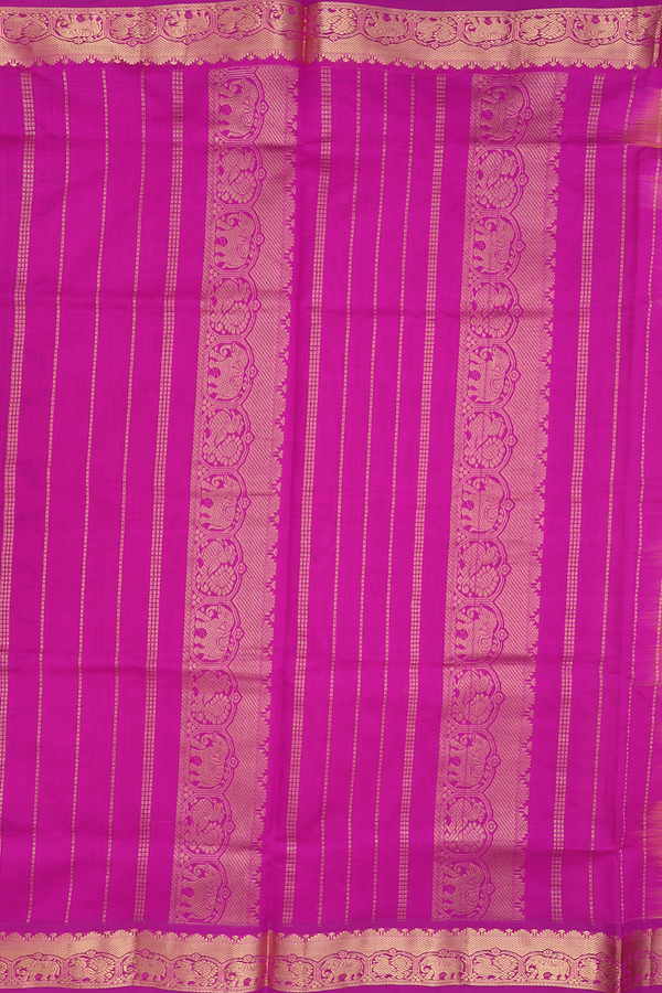 Semi Silk Cotton Saree In Dual Tone With Peacock Border