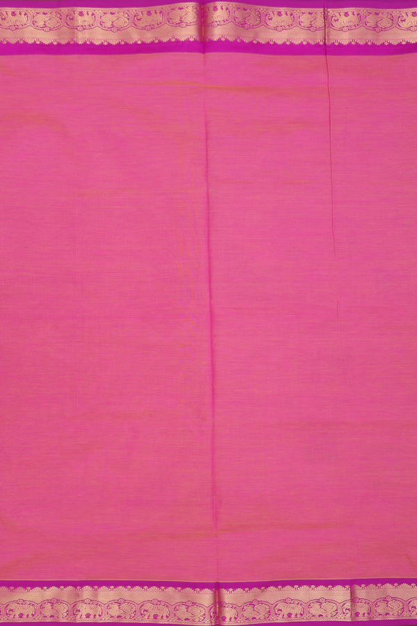 Semi Silk Cotton Saree In Dual Tone With Peacock Border