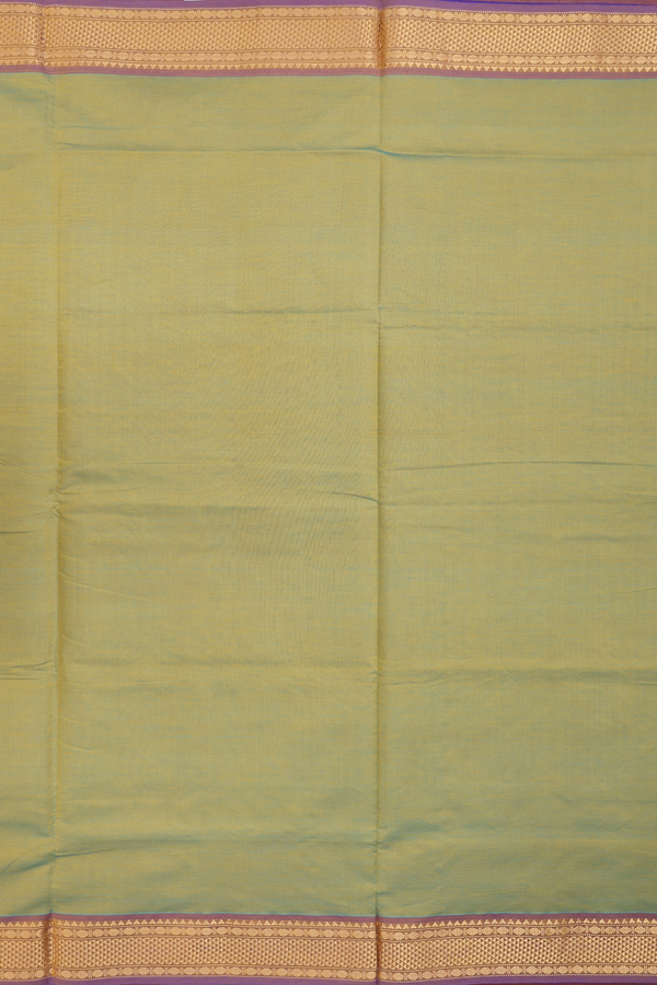 Semi Silk Cotton Saree In Dual Tone With Zari Border