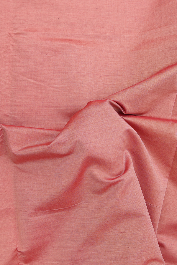 Semi Silk Cotton Saree In Dusty Rose With Paisley Border
