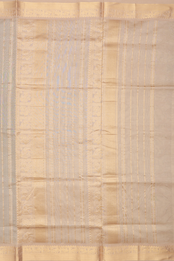 Semi Silk Cotton Saree In Forest Green With Peacock Border