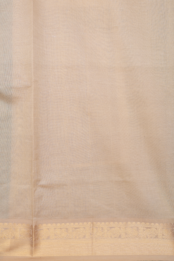 Semi Silk Cotton Saree In Forest Green With Peacock Border