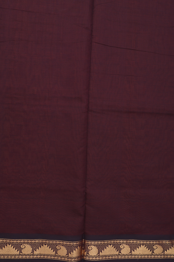 Semi Silk Cotton Saree In Ginger Orange With Paisley Border