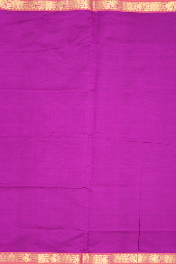 Semi Silk Cotton Saree In Grape Purple With Contrast Border