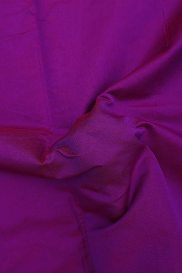 Semi Silk Cotton Saree In Grape Purple With Peacock Border