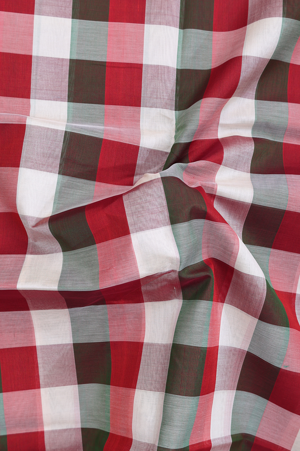 Semi Silk Cotton Saree In Multicolor With Checks Design