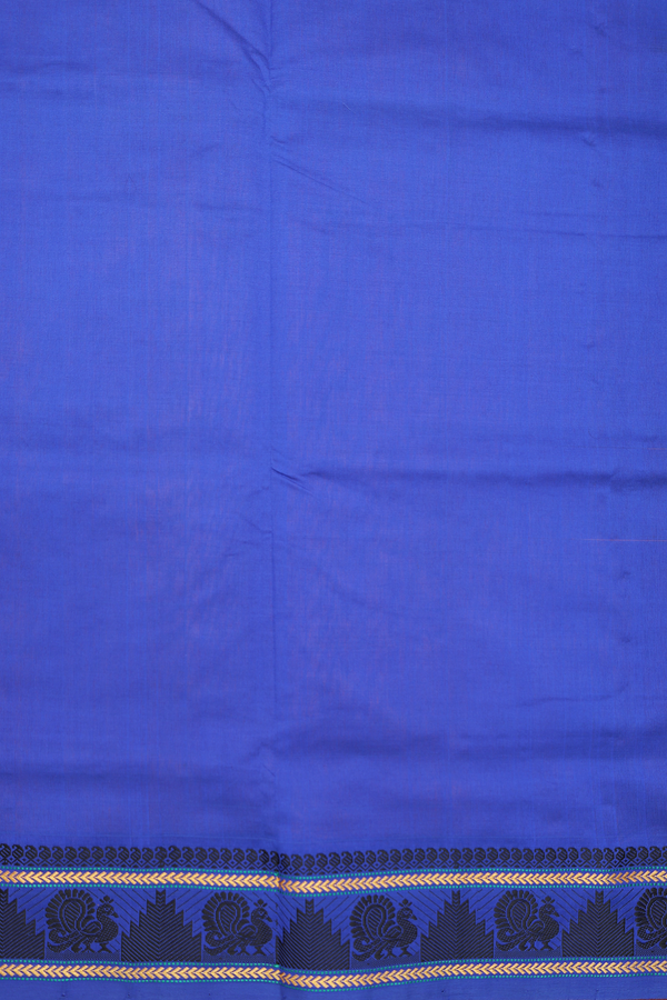 Semi Silk Cotton Saree In Orange With Peacock Buttas