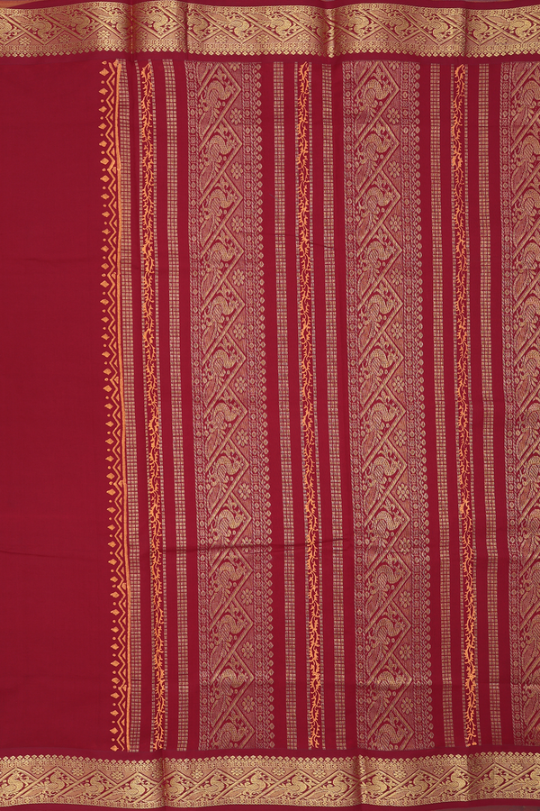Semi Silk Cotton Saree In Orange With Printed Buttas