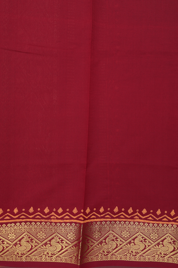 Semi Silk Cotton Saree In Orange With Printed Buttas