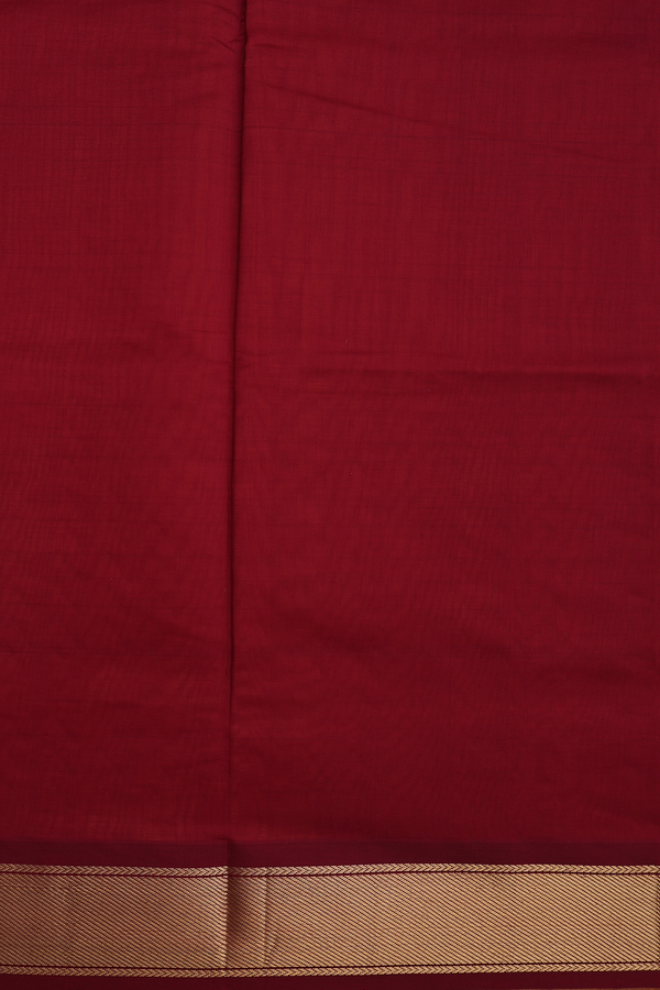 Semi Silk Cotton Saree In Orange With Zari Buttas
