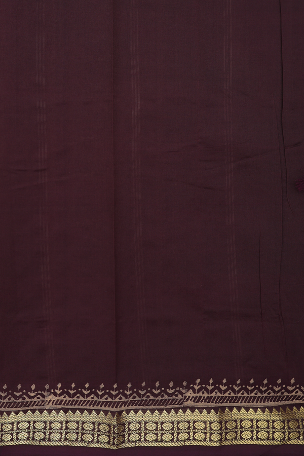 Semi Silk Cotton Saree In Pastel Brown With Floral Buttas