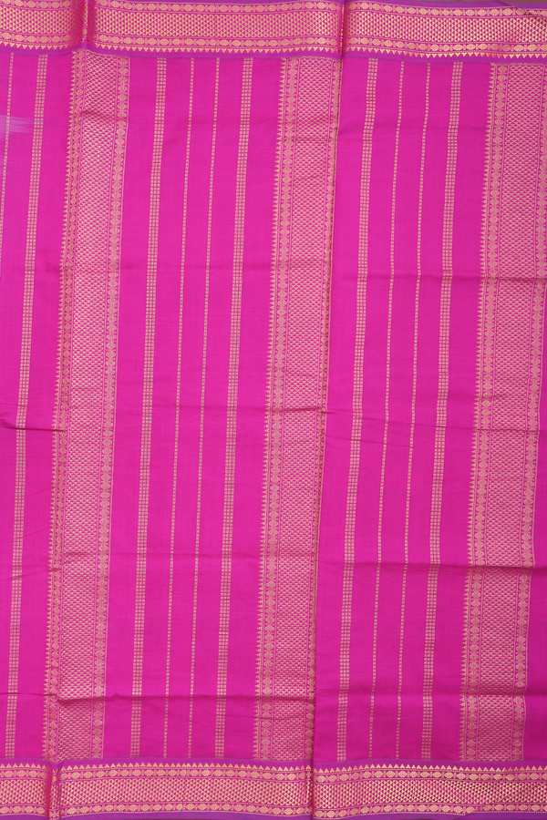 Semi Silk Cotton Saree In Purple Rose With Zari Border