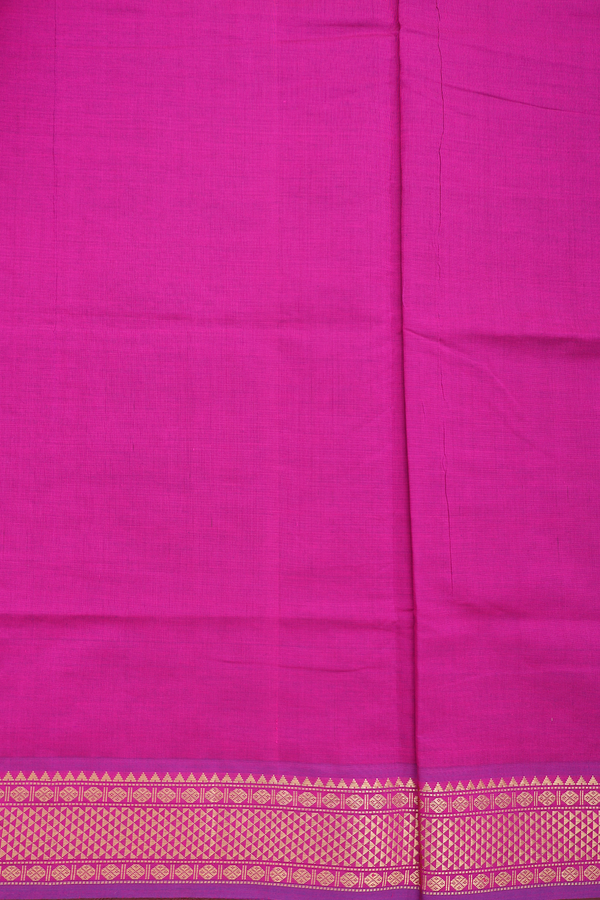 Semi Silk Cotton Saree In Purple Rose With Zari Border