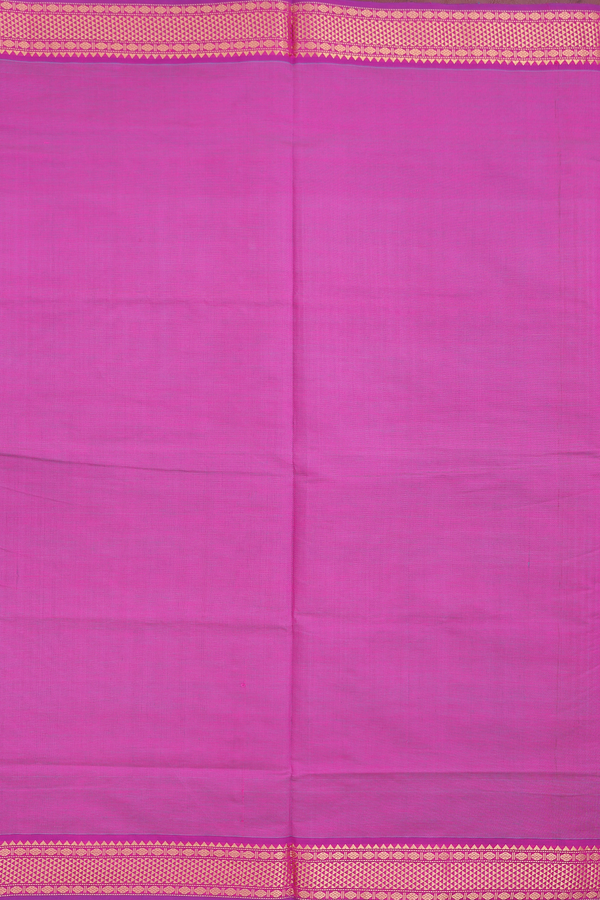 Semi Silk Cotton Saree In Purple Rose With Zari Border