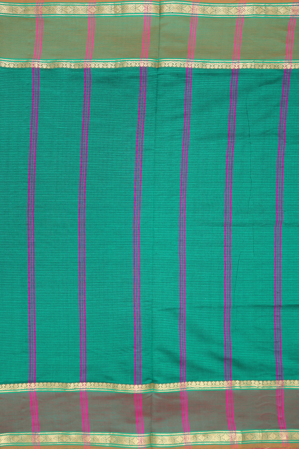 Semi Silk Cotton Saree In Purple Rose With Stripes Design