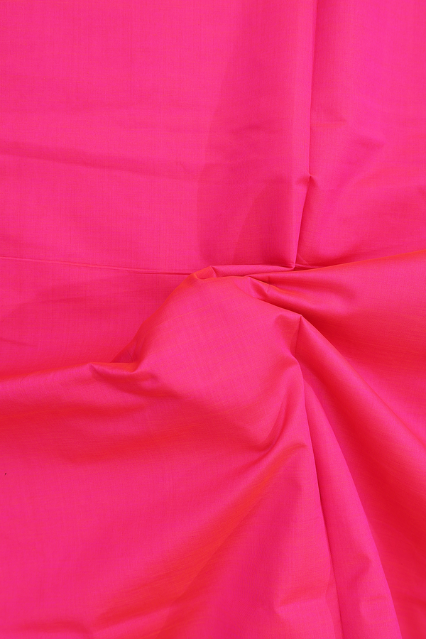 Semi Silk Cotton Saree In Rani Pink With Zari Border