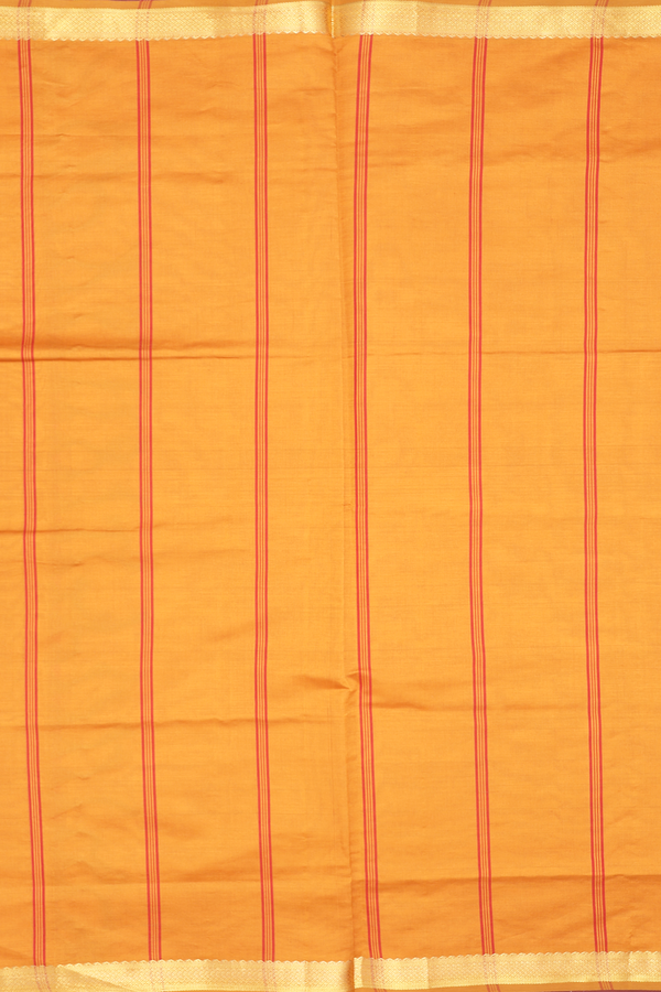 Semi Silk Cotton Saree In Red With Contrast Border