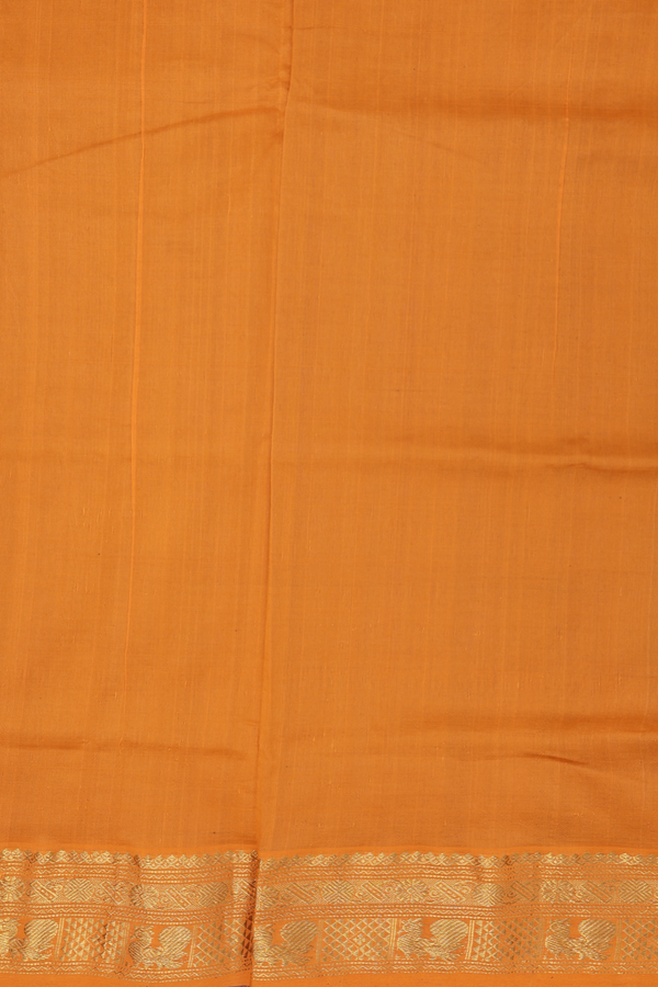 Semi Silk Cotton Saree In Royal Blue With Peacock Border