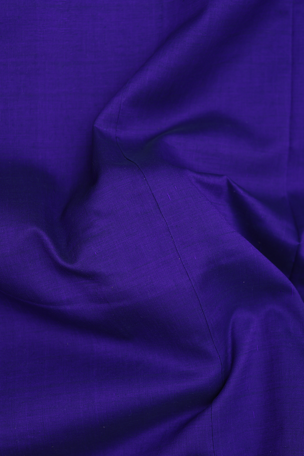 Semi Silk Cotton Saree In Royal Blue With Peacock Border