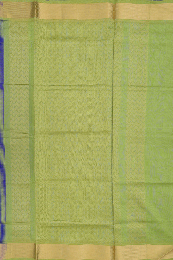 Semi Silk Cotton Saree In Royal Blue With Peacock Buttas