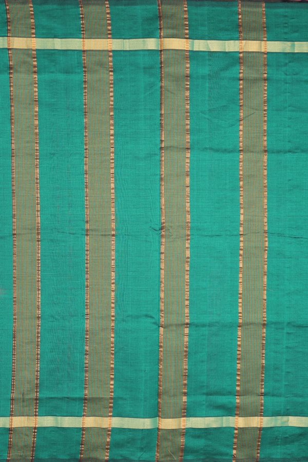 Semi Silk Cotton Saree In Saddle Brown With Contrast Border