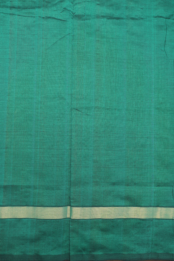 Semi Silk Cotton Saree In Saddle Brown With Contrast Border