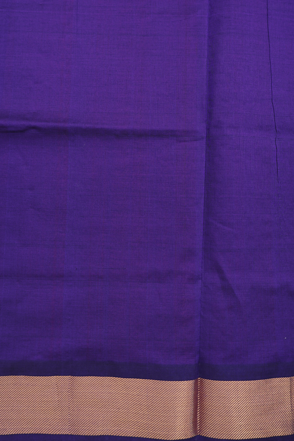 Semi Silk Cotton Saree In Spiced Orange With Peacock Buttas