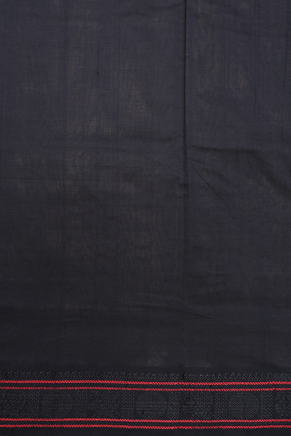 Semi Silk Cotton Saree In Tan Brown With Threadwork Buttas