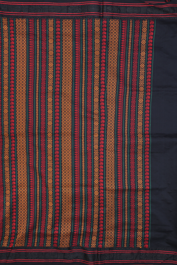 Semi Silk Cotton Saree In Tan Brown With Threadwork Buttas