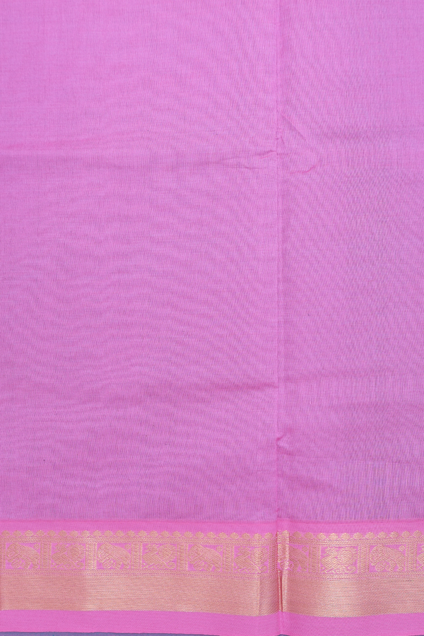 Semi Silk Cotton Saree In Teal Blue With Peacock Border