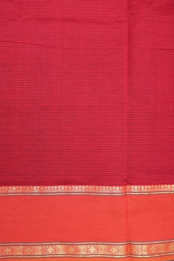 Semi Silk Cotton Saree In Teal Green With Stripes Design