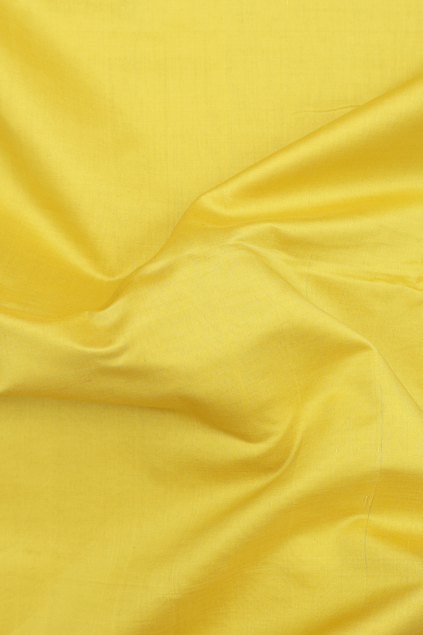Semi Silk Cotton Saree Lemon Yellow With Twill Weave Border