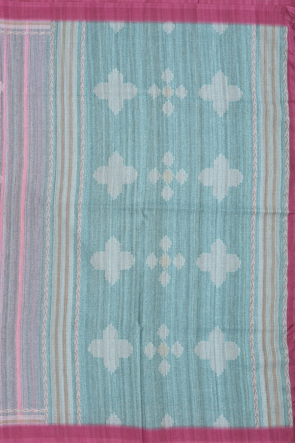 Semi Tussar Silk Saree In Dusty Pink With Threadwork Motifs