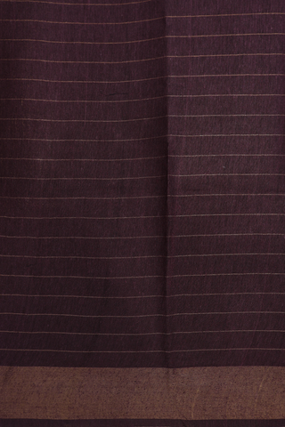 Semi Tussar Silk Saree In Oxford Brown With Checks Design