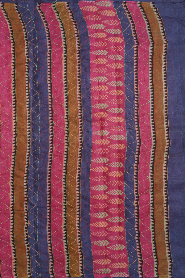 Semi Tussar Silk Saree In Pink With Threadwork Buttas