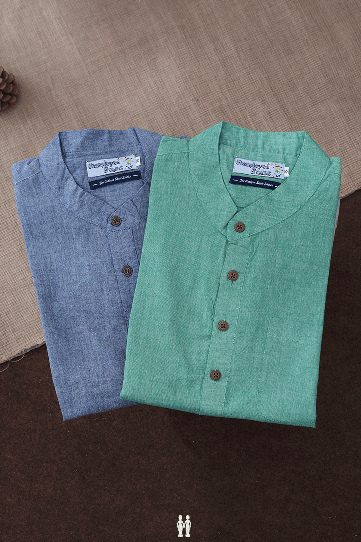 Assorted Green And Grey Set Of 2 Size 36 Cotton Short Kurta
