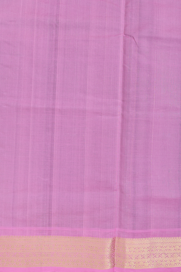 Silk Cotton Saree In Bottle Green With Stripes Design