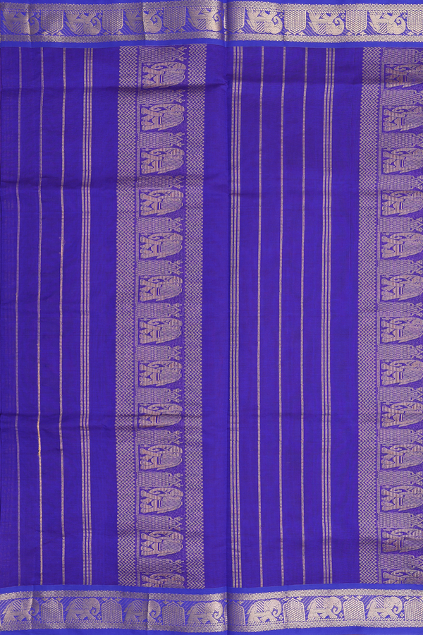 Silk Cotton Saree In Brick Red With Allover Design