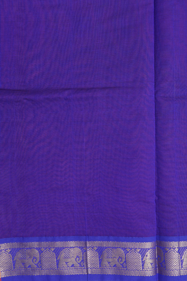 Silk Cotton Saree In Brick Red With Allover Design