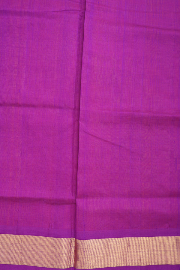 Silk Cotton Saree In Bright Orange With Zari Border