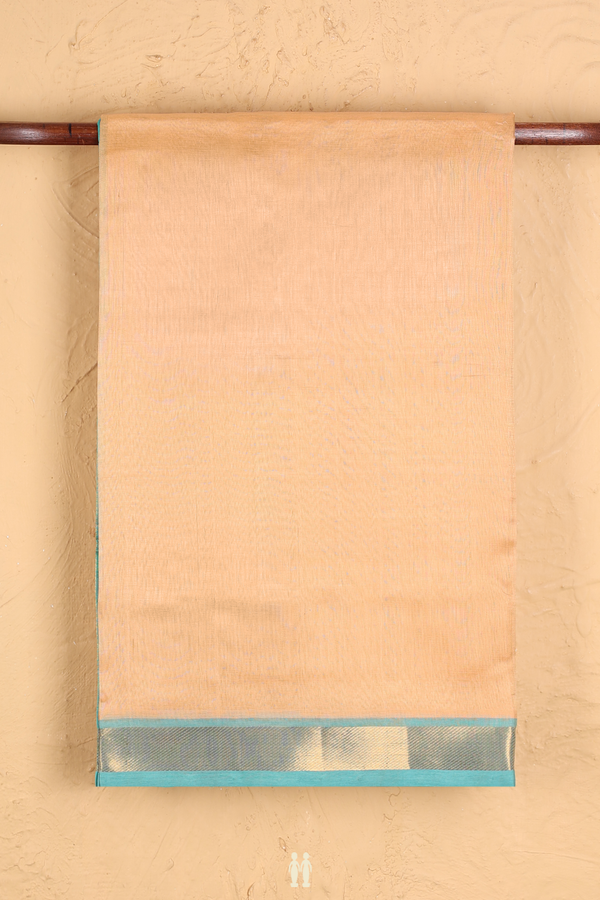 Silk Cotton Saree In Brown With Contrast Border